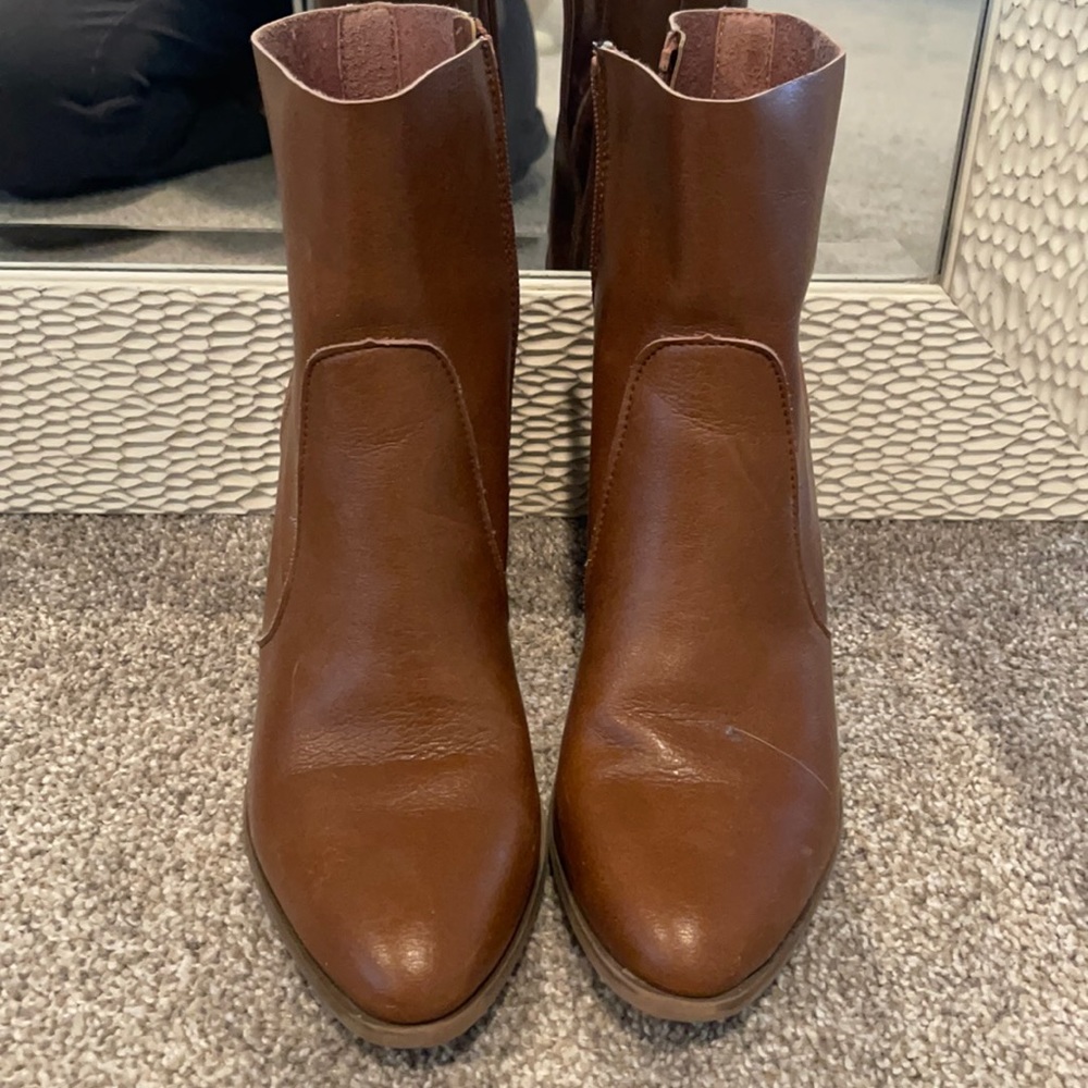 Target faux brown leather booties size 8